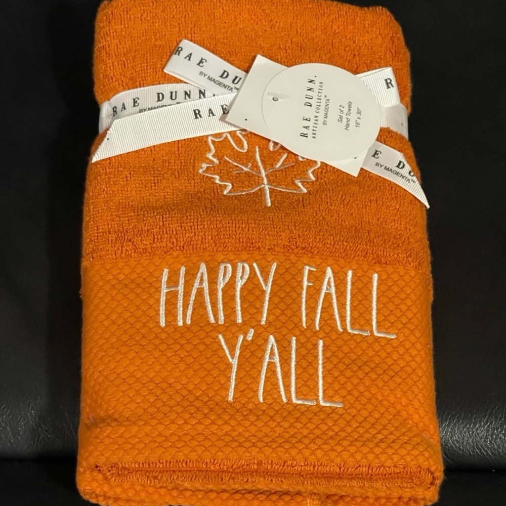Thanksgiving Rae Dunn Hand Towels HAPPY FALL Y’ALL